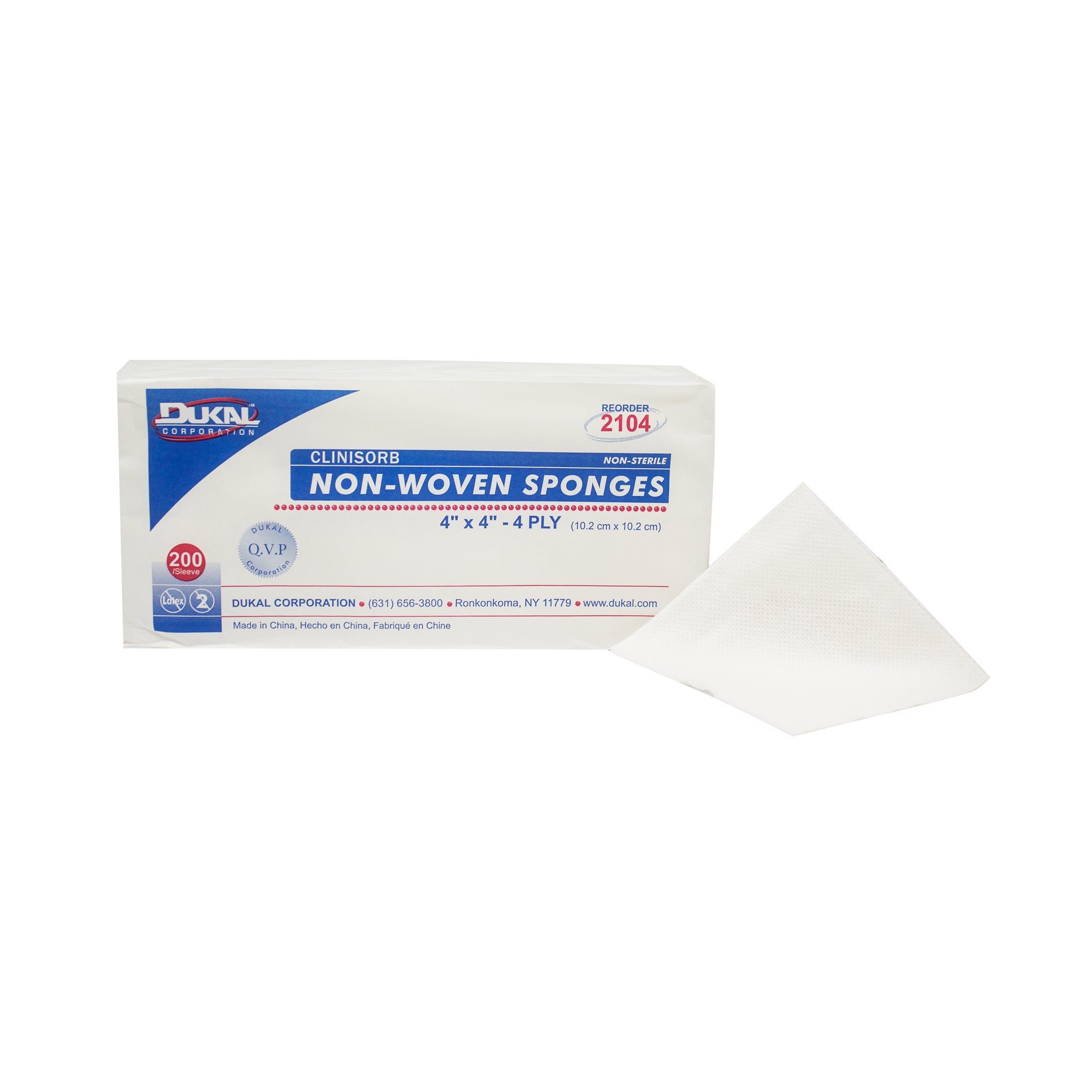 Non-Sterile Clinisorb Non-Woven Sponges 4 x 4 4-Ply