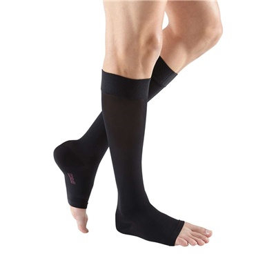 Mediven Plus 20-30 mmHg Calf Open Toe Silicone Top Band Compression Socks