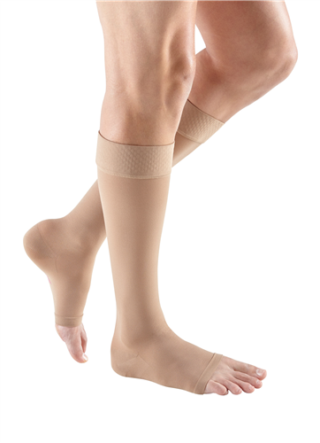 Mediven Plus 20-30 mmHg Calf Open Toe Silicone Top Band Compression Socks