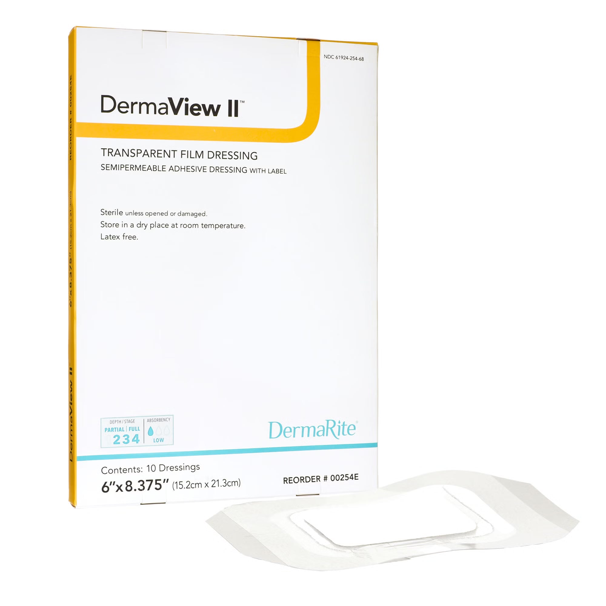 Transparent Film Dressing DermaView II™ 6-1/2 X 8-3/8 Inch Frame Style