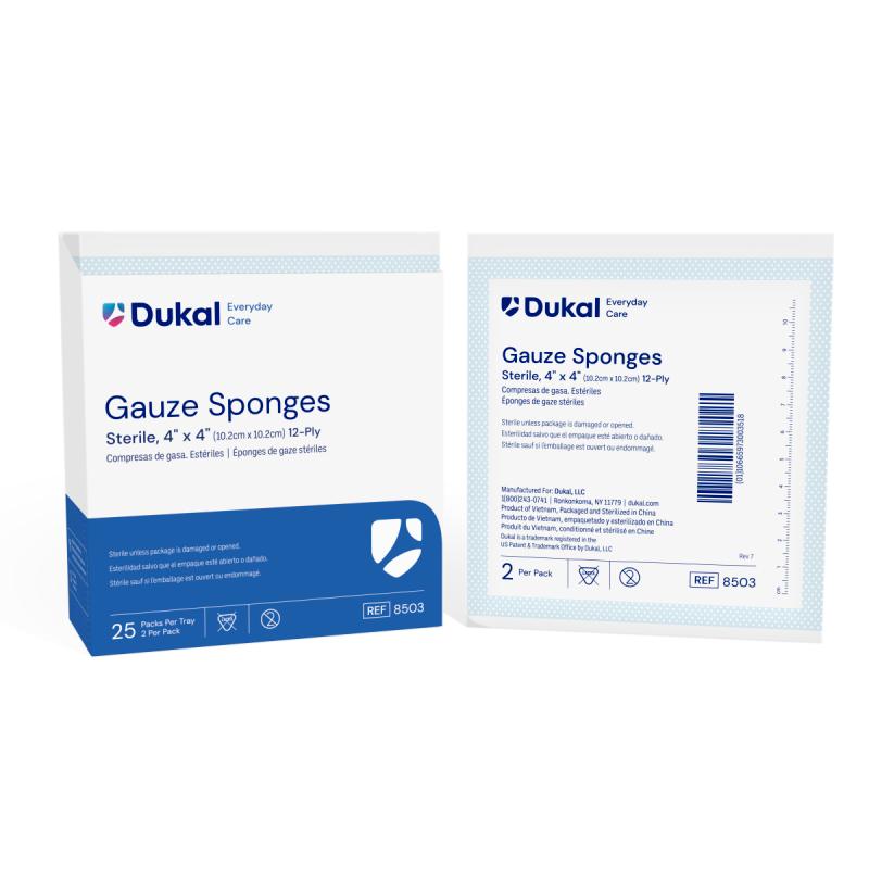 Sterile Gauze Sponges, 12-Ply, 4" x 4" 25/Box