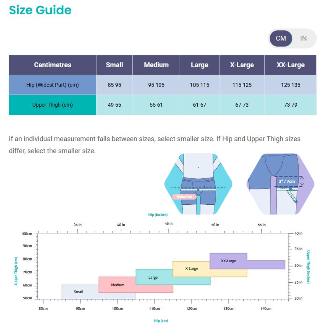 HidraWear Briefs For Men Size Guide