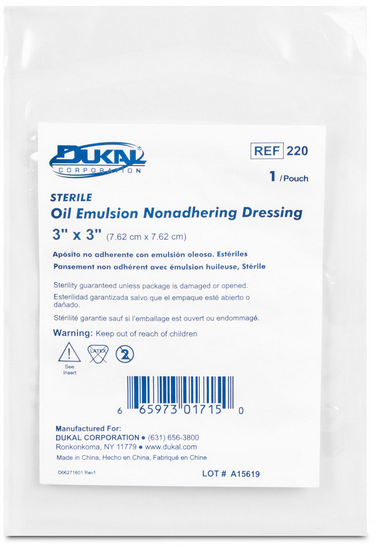 Dukal Oil Emulsion Dressing, 3" W x 8" L (Box of 24) Dukal Oil Emulsion Dressing, 3" W x 8" L (Box of 24)
