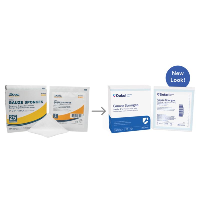 Sterile Gauze Sponges, 12-Ply, 4" x 4" 25/Box