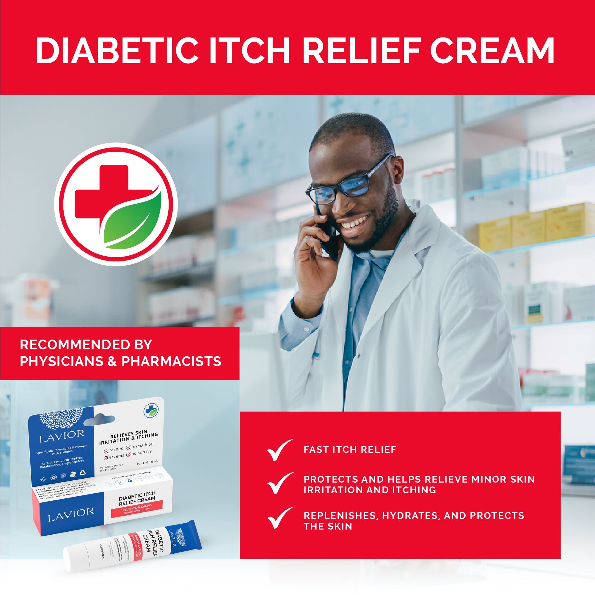 Diabetic Itch Relief Cream 0.5 oz Tube