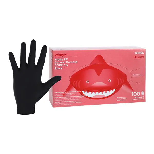 Shark PF Nitrile 220mm Black Gloves