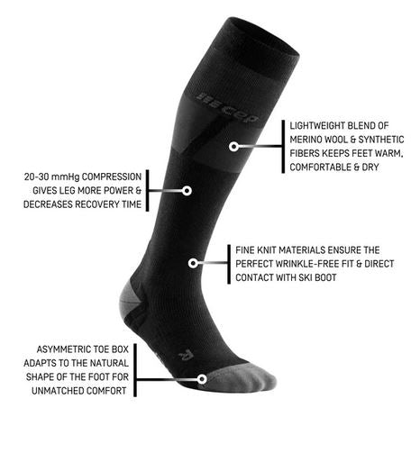 CEP Ultralight Ski Tall Compression Socks, Women