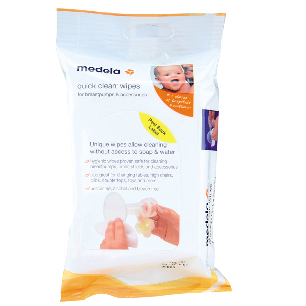 Medela Quick Clean Breastpump Accessory Wipes, 24/Pk