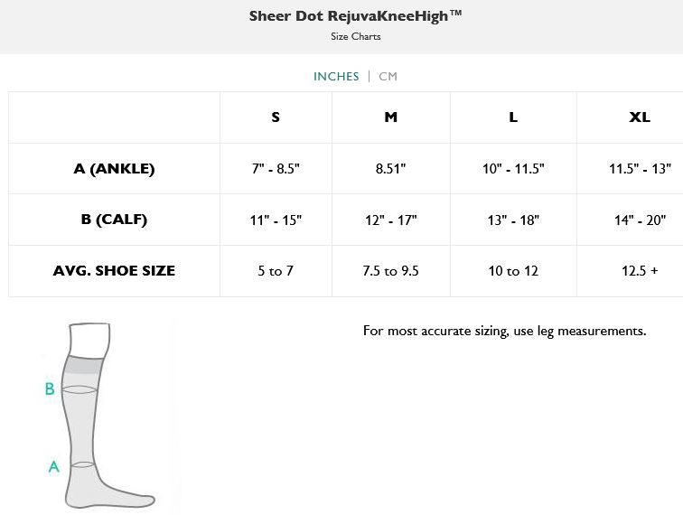 Rejuva Sheer Dot Compression Socks 15-20mmHg