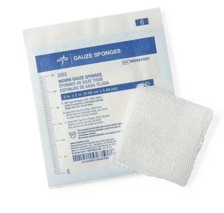 Gauze Sponge Woven LF ST 8ply 2"x2" 100/Bx