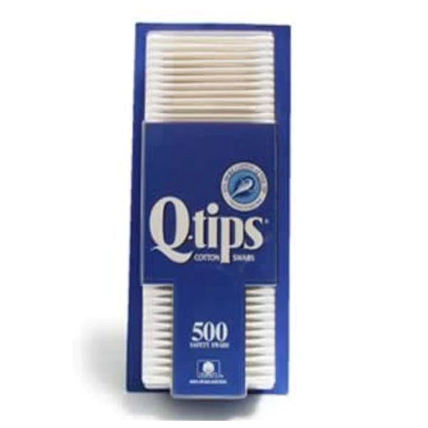 Blue box with white Q-tips logo. 500 count