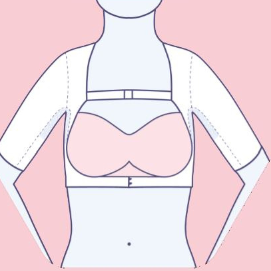 Illustration of how the HidraWear AX Crop Top is worn on the upper body