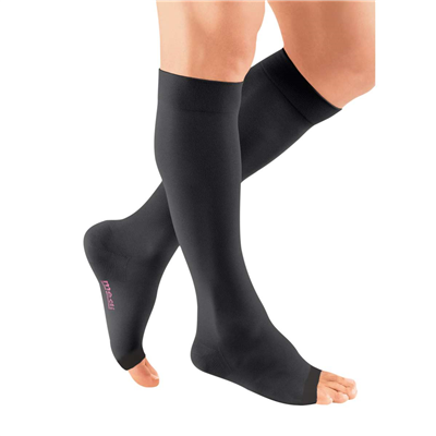 Mediven Plus 20-30 mmHg Calf Open Toe Black Compression Socks