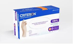 Criterion Vinyl Exam Gloves Standard Clear Non-Sterile