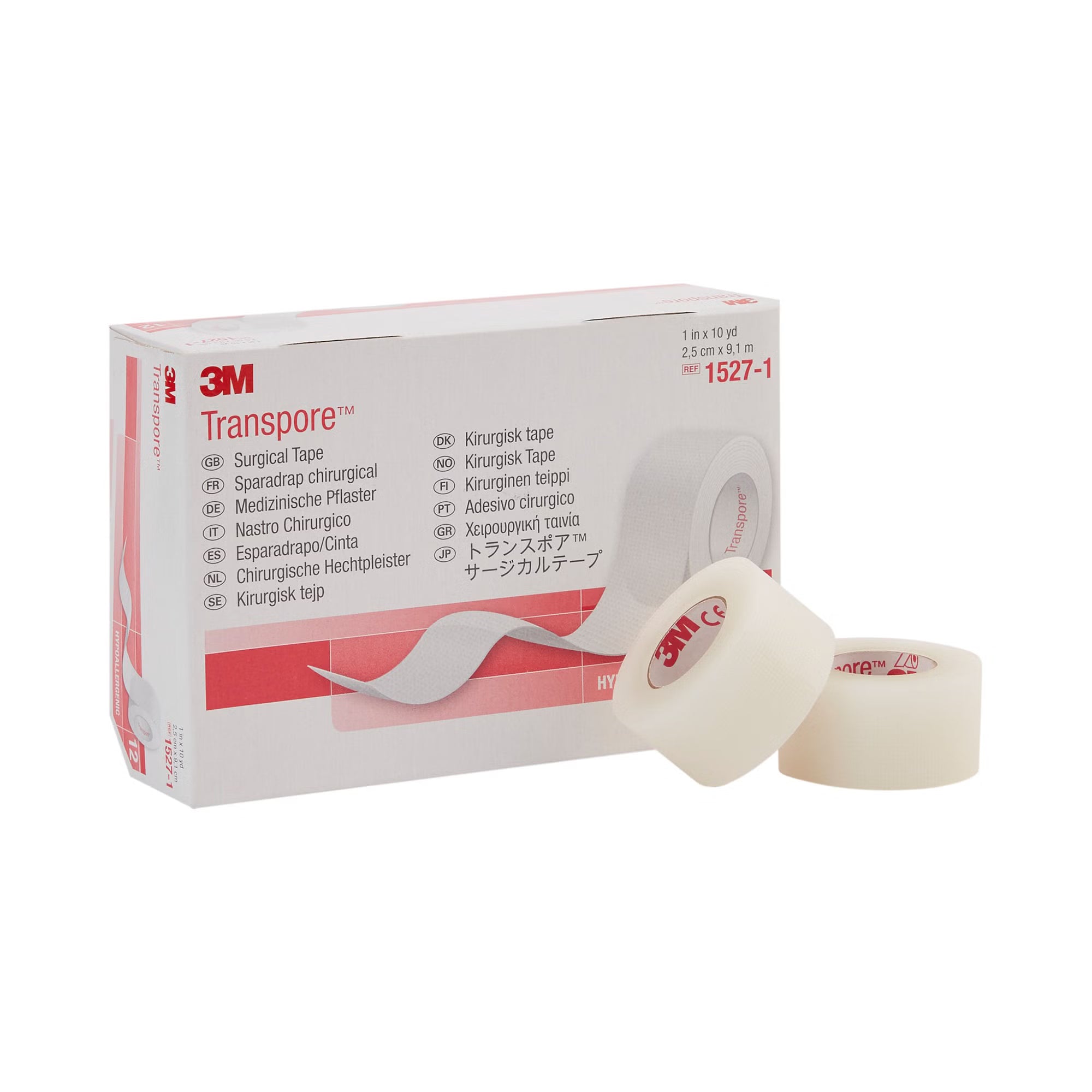 Medical Tape 3M™ Transpore™ Transparent 1 Inch X 10 Yard Plastic NonSterile