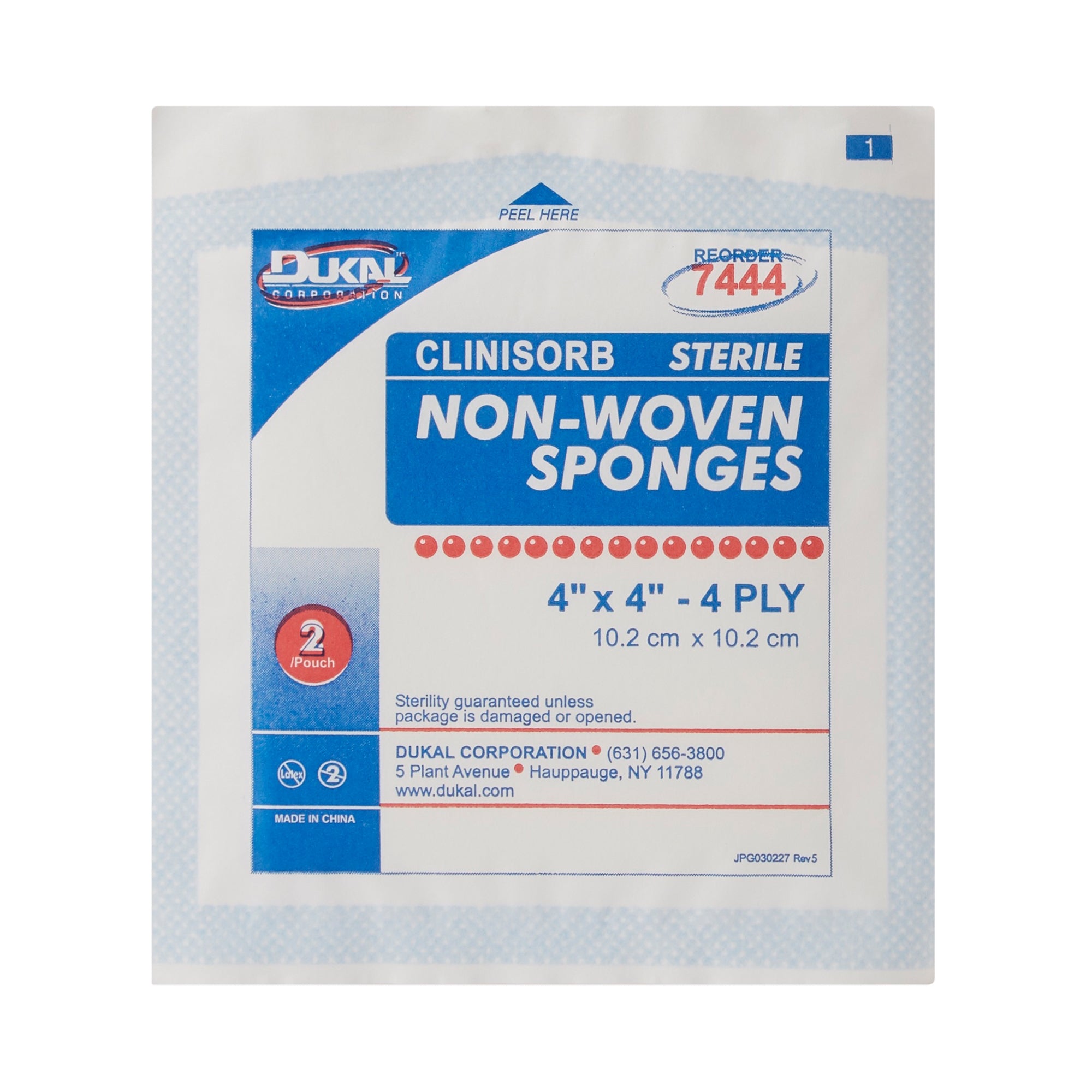 Nonwoven Sponge Clinisorb 4 X 4 Inch 4-Ply Sterile 2 per Pack