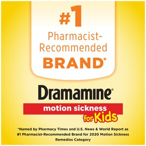 Dramamine Chewable Motion Sickness Relief for Kids, Grape, 8 CT