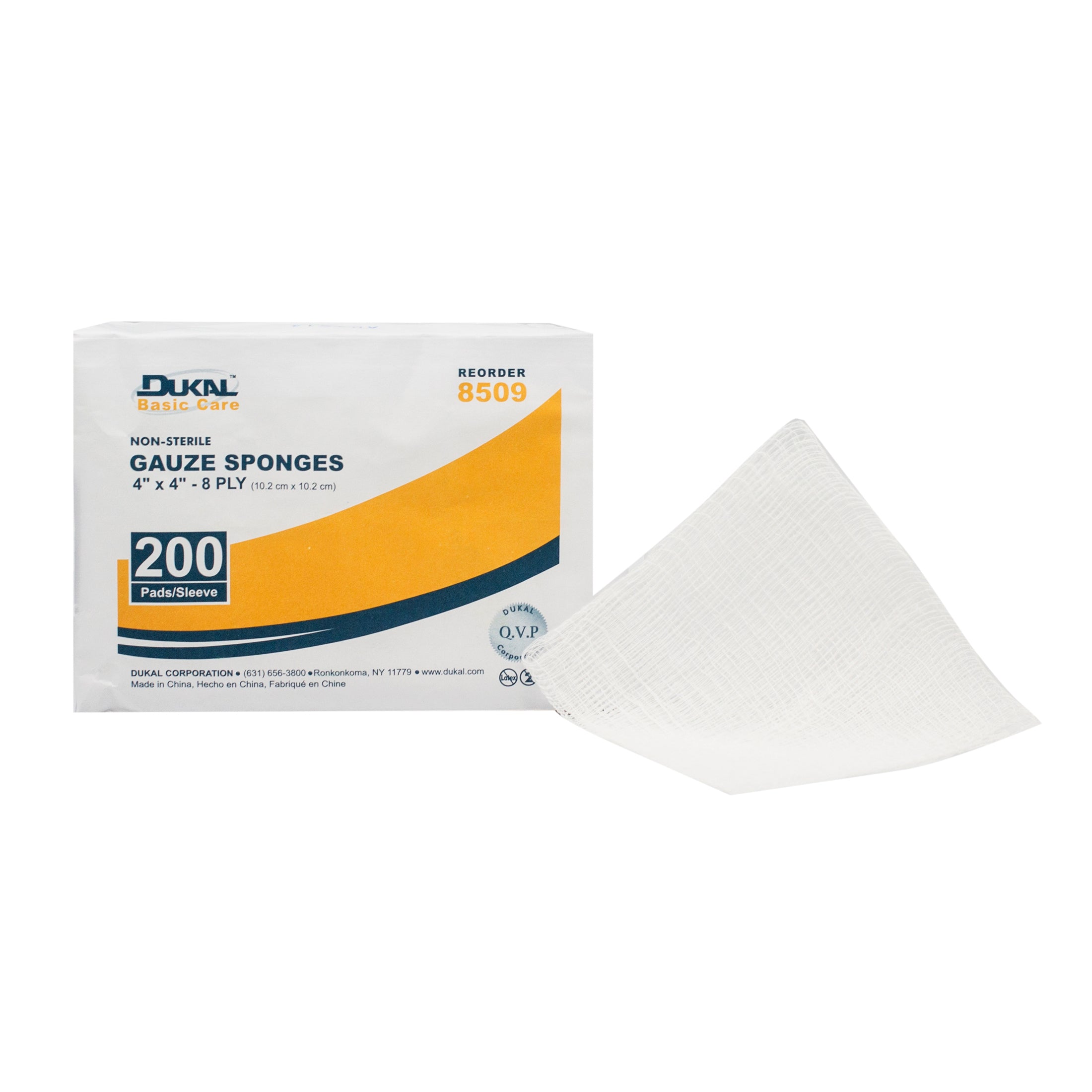 Non-Sterile Basic Care Gauze Sponge 4 x 4 8-Ply 200/BG