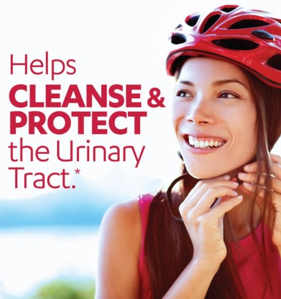 Azo Cranberry Caplets Helps Cleanse & Protect the urinary tract - woman adjusting a bike helmet