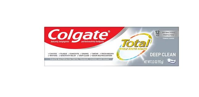 Colgate Total Whole Mouth Fresh Clean Mint Toothpaste front of box
