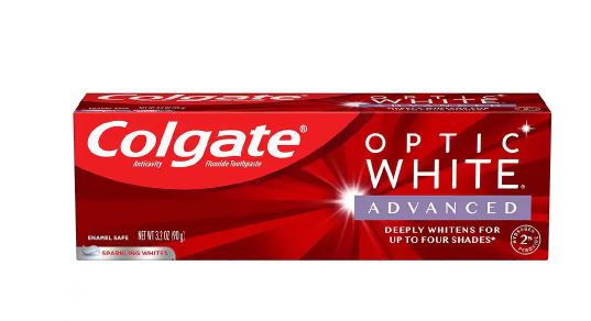Colgate Anticavity Optic White Advanced Toothpaste - Deeply Whitens for up to four shades