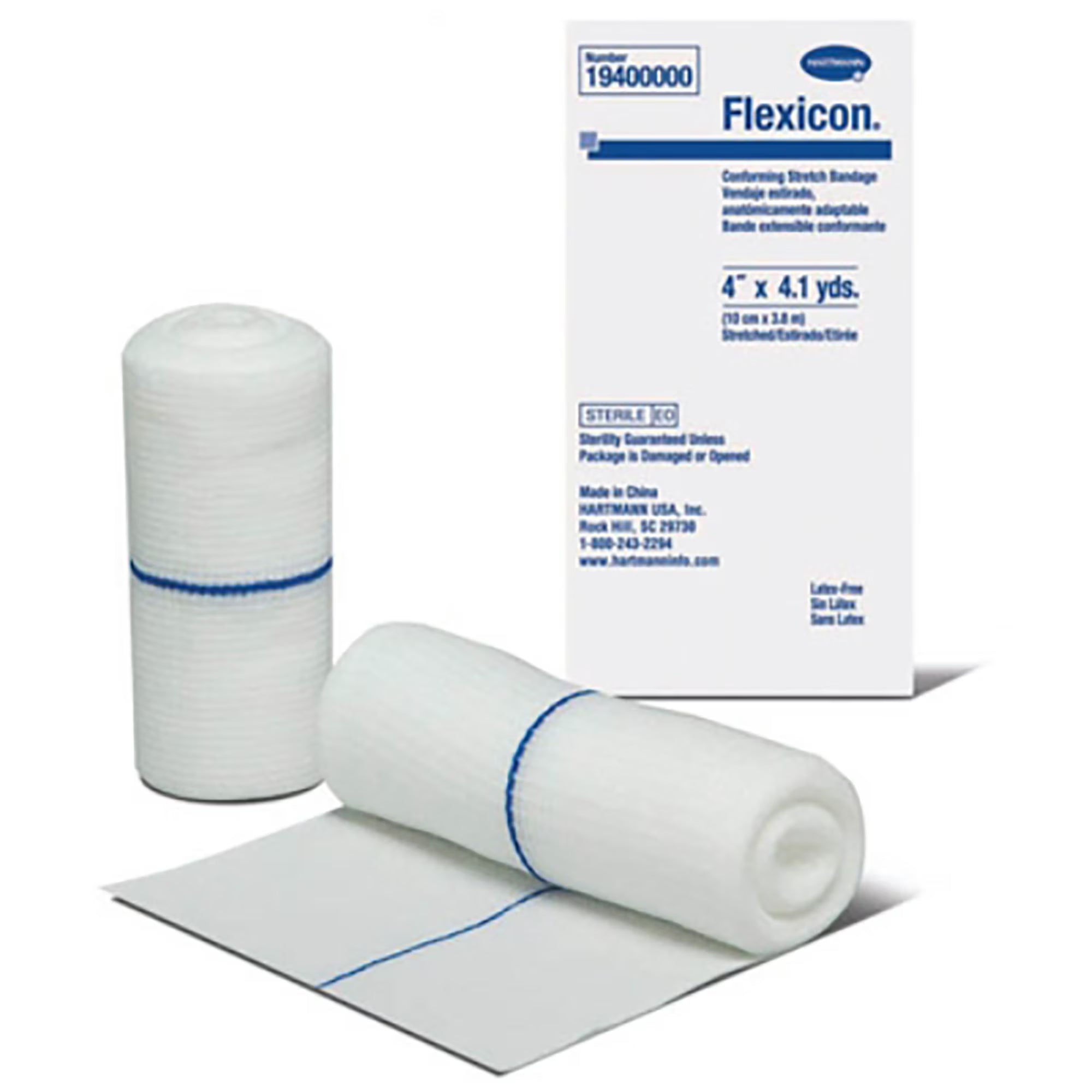 Flexicon Clean Wrap Gauze Bandage Polyester/Elastic 4"x4.1yd Non-Sterile 20/Bx