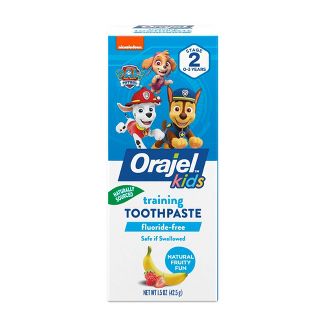 Orajel Kids Paw Patrol Training Toothpaste - flouride free safe if swallowed
