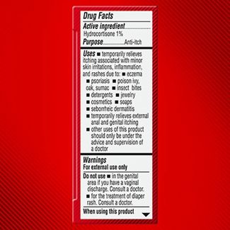 Cortizone-10 Anti-Itch Cream With Aloe Back of package showing the Drug Facts label