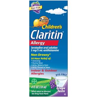 Claritin Children Allergy Syrup 5mg/5mL Grape 4oz