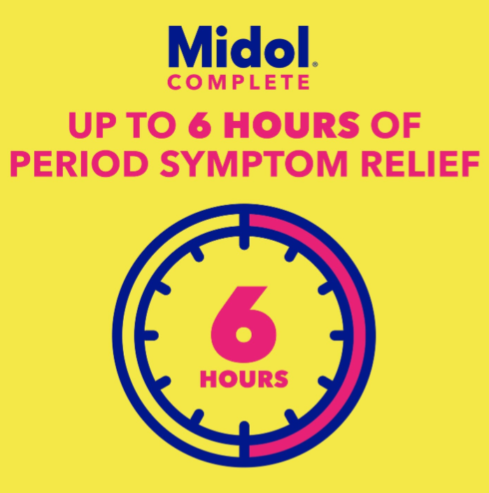 Midol Complete Menstrual Pain Relief Acetaminophen Caplets, 24 CT