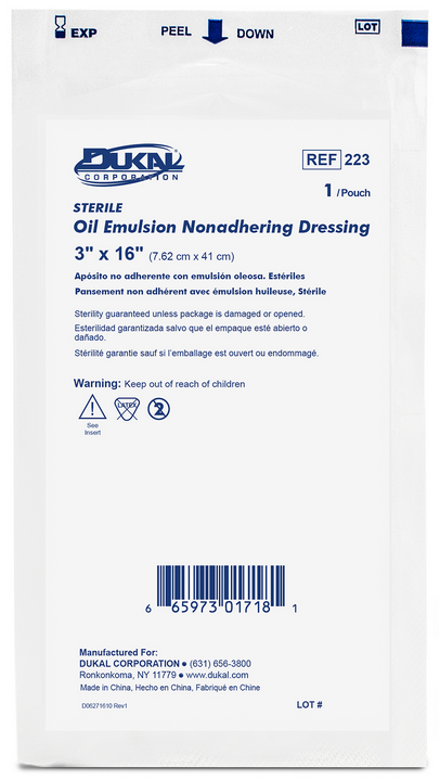 oil emulsion dressing Shur-Conform Non-Adhering (Pad Size: 3" x 8", Packaging Amount: 1, Amount: Individual Dressing) Moisture is great for wounds to help them recover as the compounds found in self Oil Emulsion Dressing 3" x
