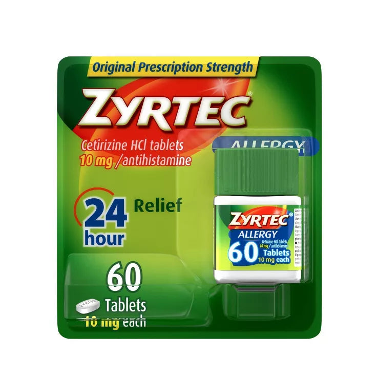 Zyrtec 24 Hour Allergy Relief Antihistamine Tablets