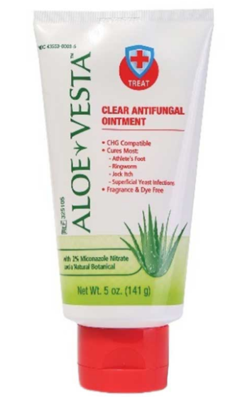 Aloe Vesta Clear Antifungal Ointment Cures most athlete's foot, ringworm, jock itch and superficial yeast infections