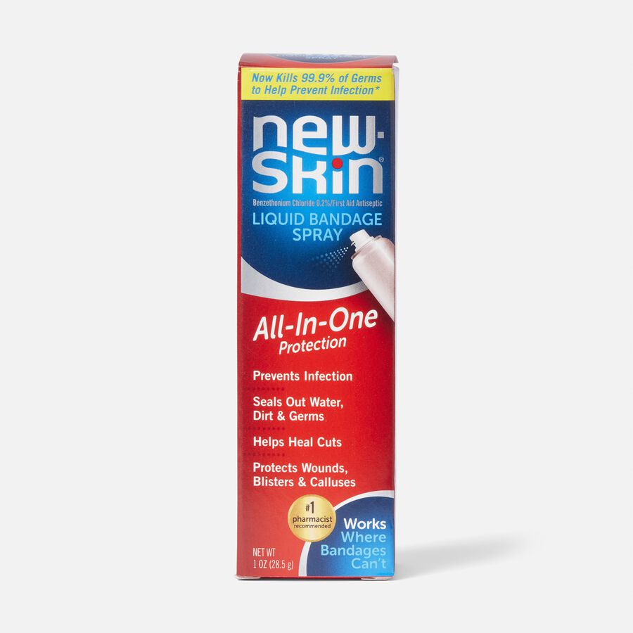 Box depiction of New Skin Liquid Bandage Spray