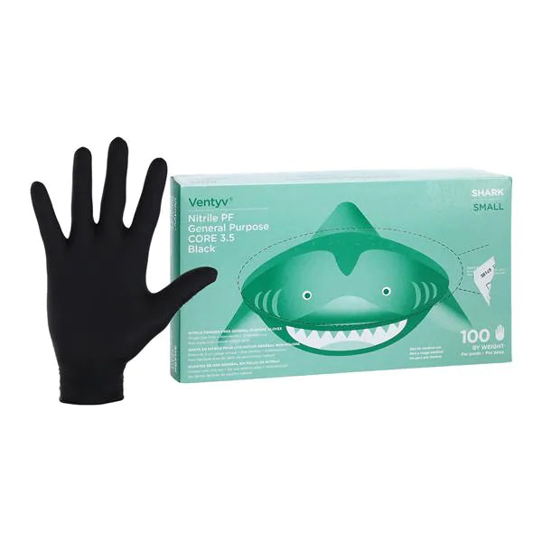 Shark PF Nitrile 220mm Black Gloves