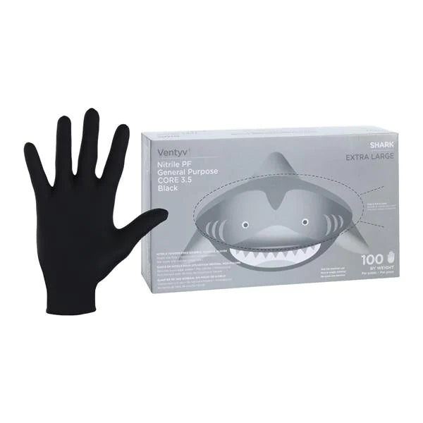 Shark PF Nitrile 220mm Black Gloves