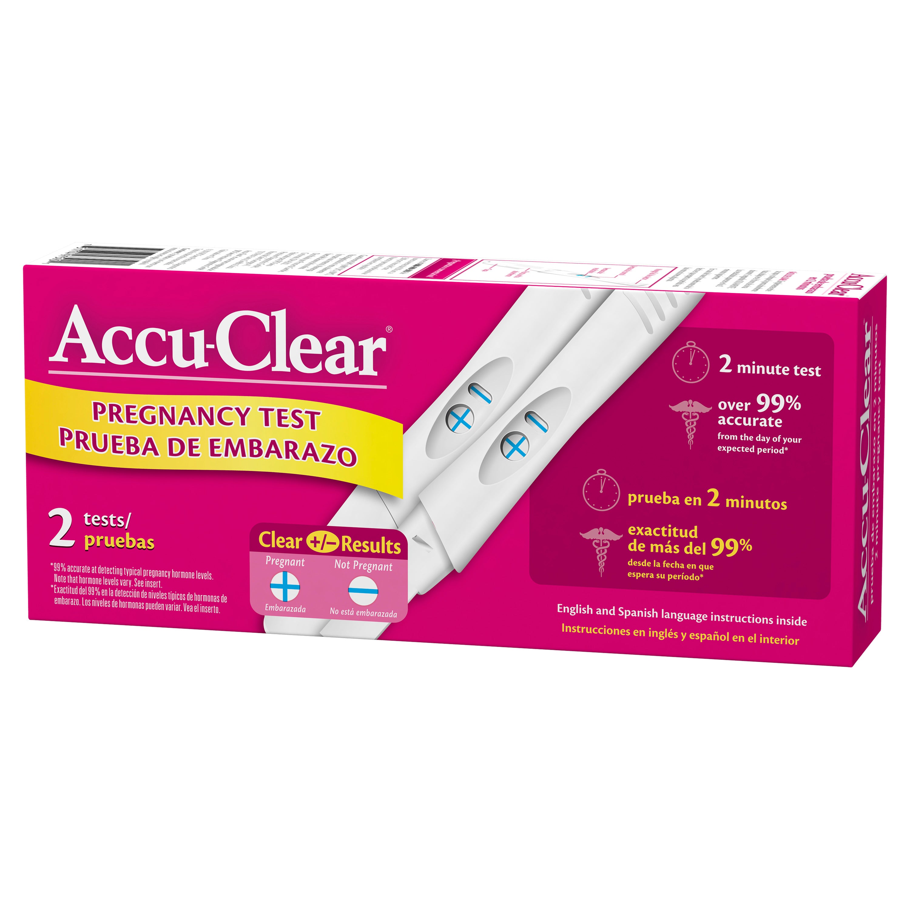 Accu-Clear Pregnancy Test Kit For Home Testing 2 Count