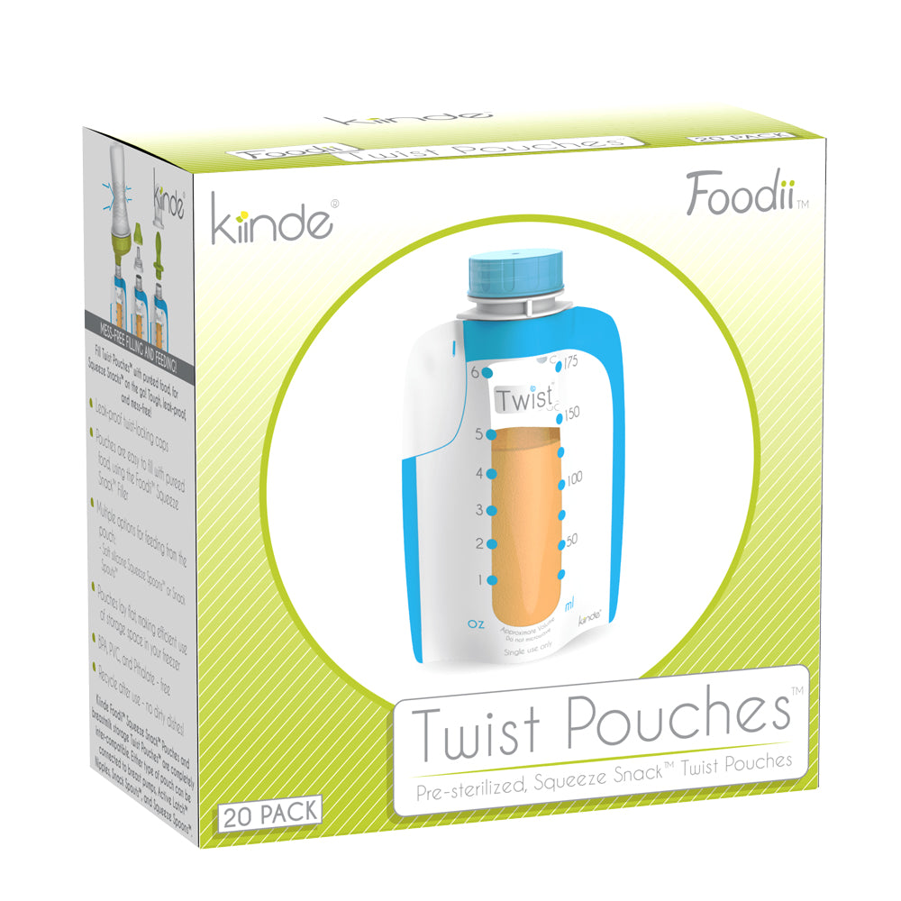 Kiinde Disposable Foodii Twist Pouch, 20/Set