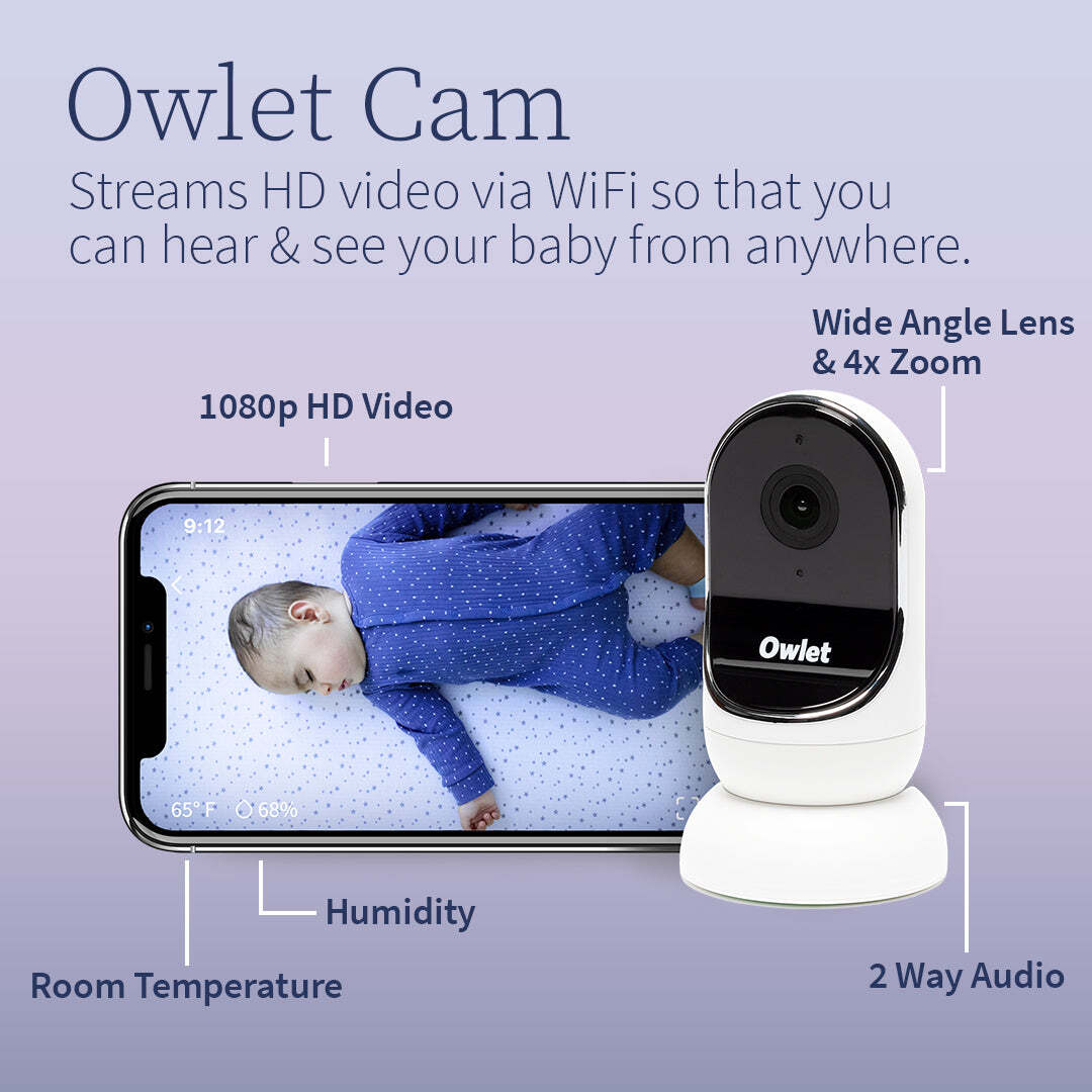Owlet Dream Duo Baby Monitoring System, Dream Sock with HD 1080p WiFi Camera