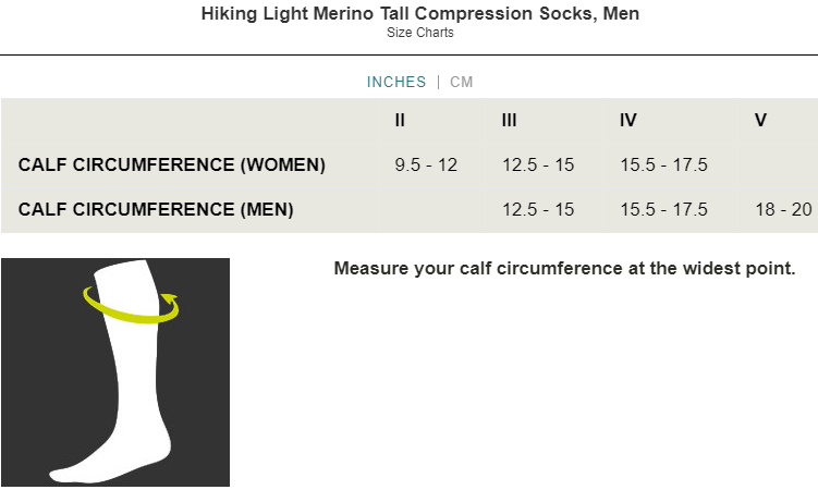 Hiking Light Merino Tall Compression Socks, Men
