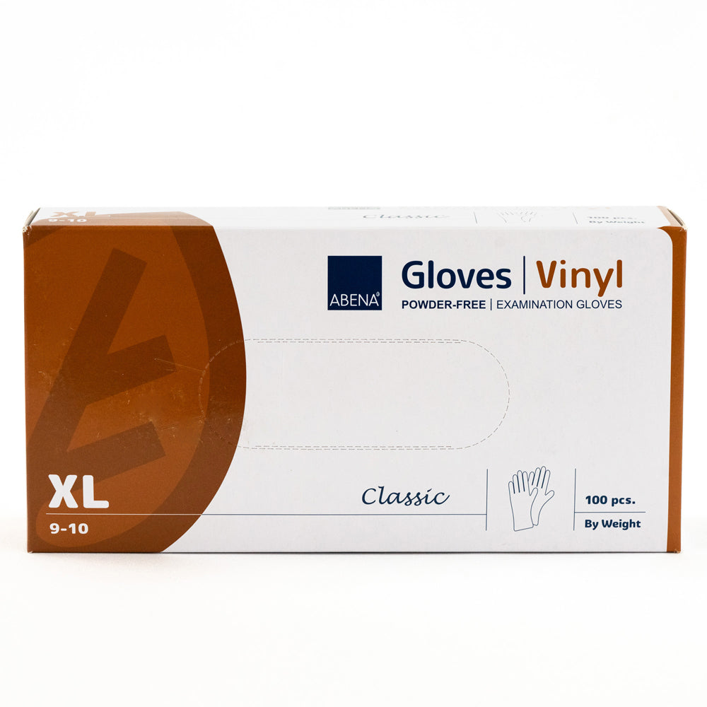 Abena Vinyl Powder Free Gloves box of 100 XL