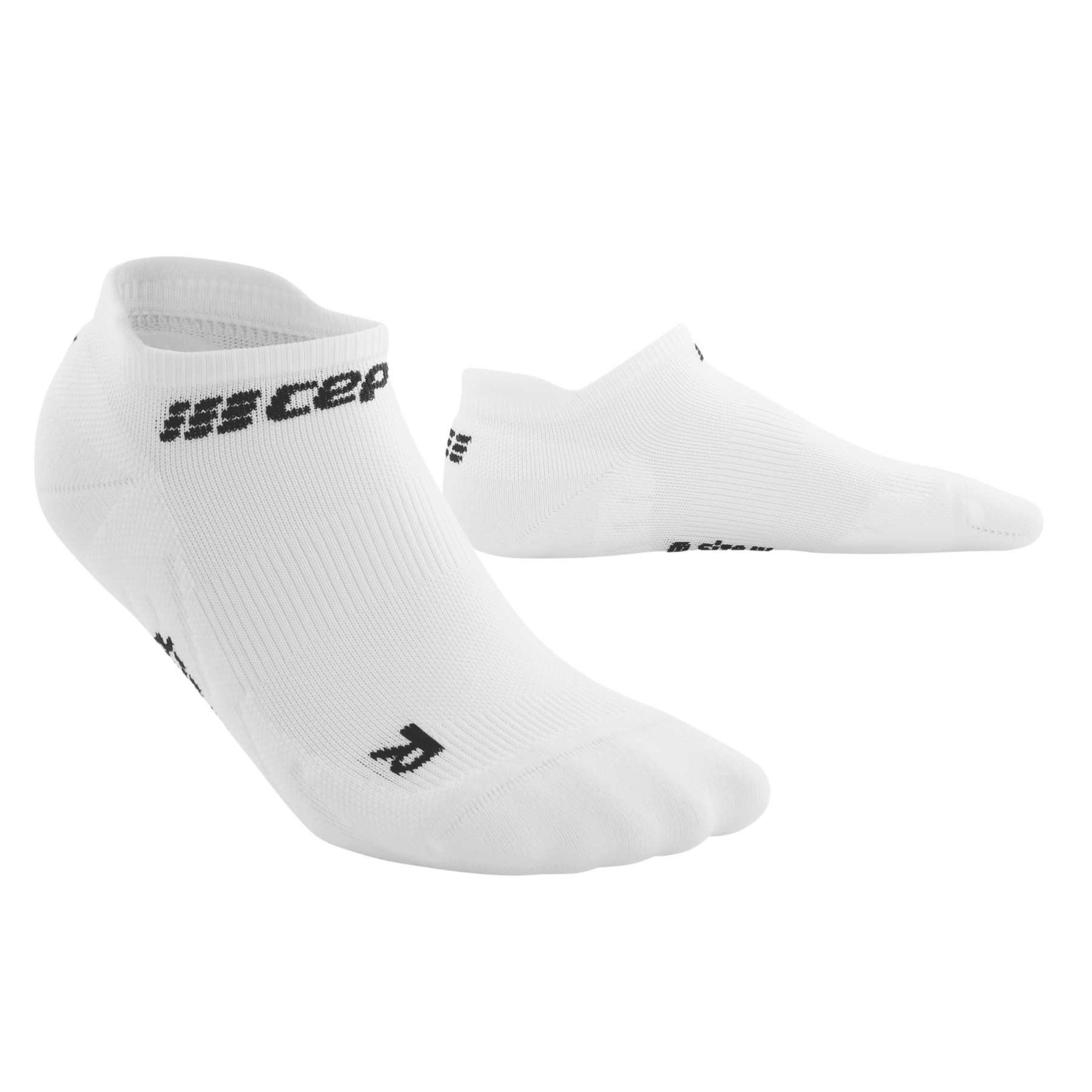 White with black logo CEP No Show Compression Socks